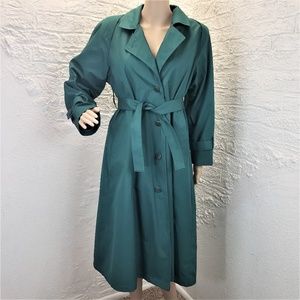 Vintage London Fog Green Trench Coat Size 8 P